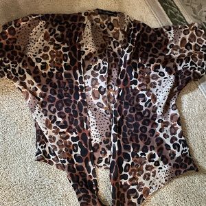 Leopard print sheer cover up